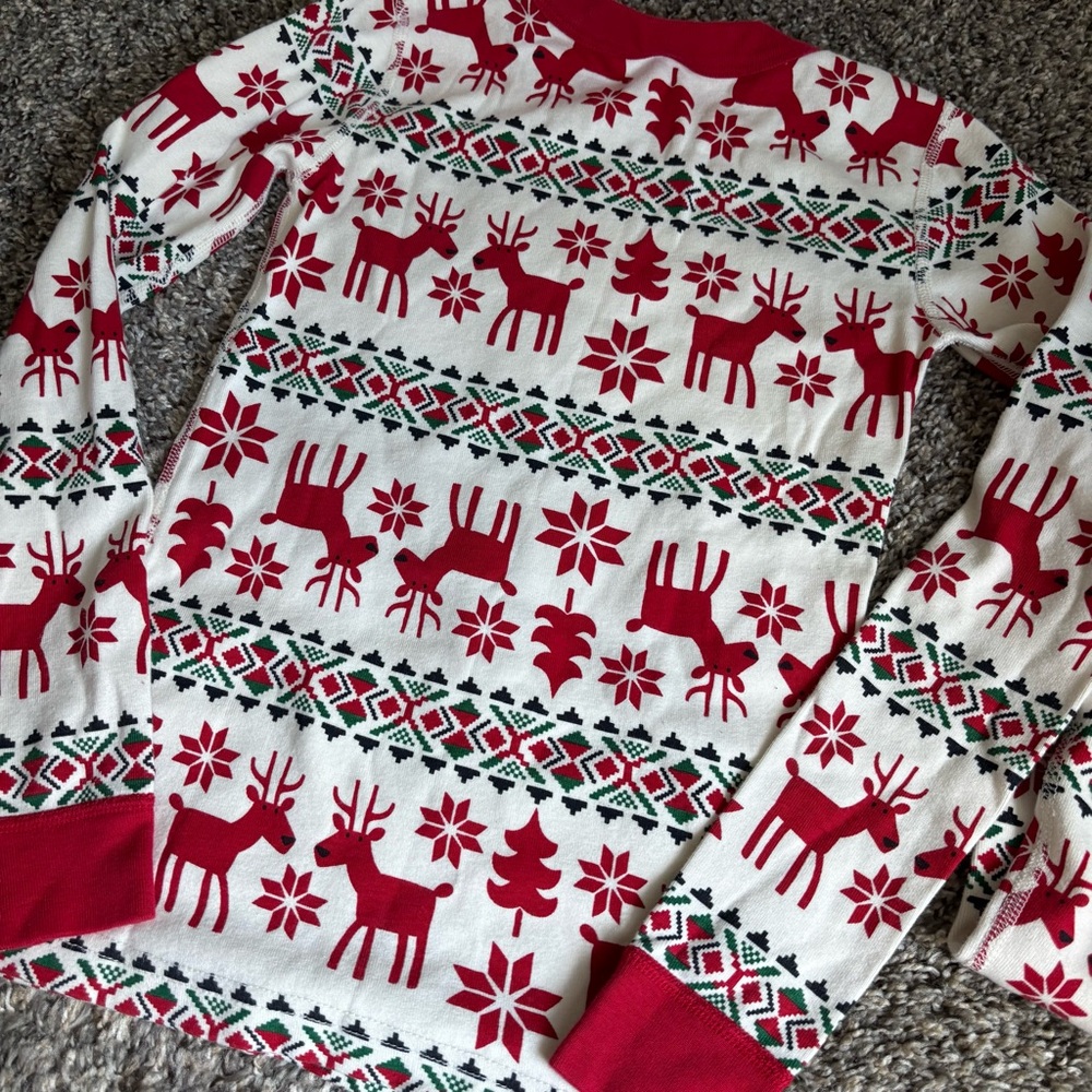 Hanna andersson deer pajama set Christmas holiday size 10 youth - Picture 3 of 5